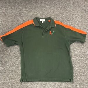 Vintage Miami Hurricanes Boca Classics Green and Orange Polo Shirt